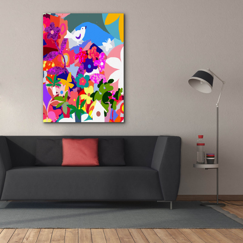 «Chirper Bird on Canvas» par Holly McGee, reproduction, H 54 po x l 40 po x P 1,5 po