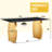 Modern Rectangular Table With 0.4 Inch Black Patterned Tabletop And Gold Legs