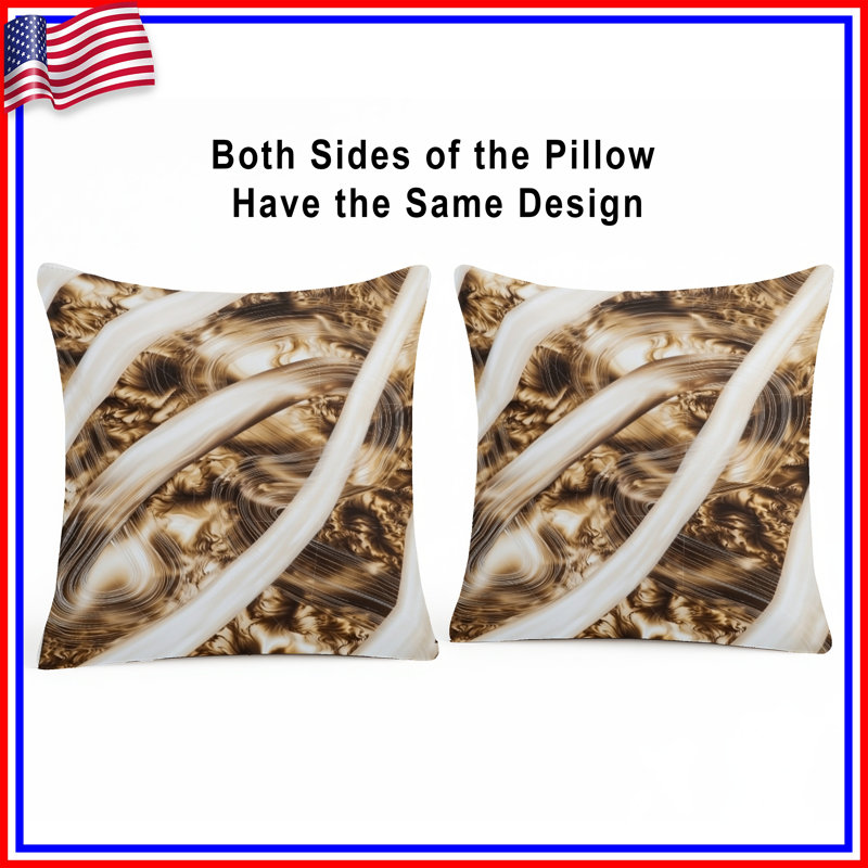 Swirls Throw Pillow, Abstract Double Sided Pillows, 16 x 16 inches