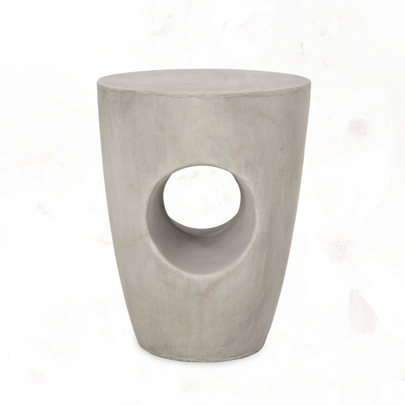 14.5'W Modern Magnesia Oxide Side Table, Gray