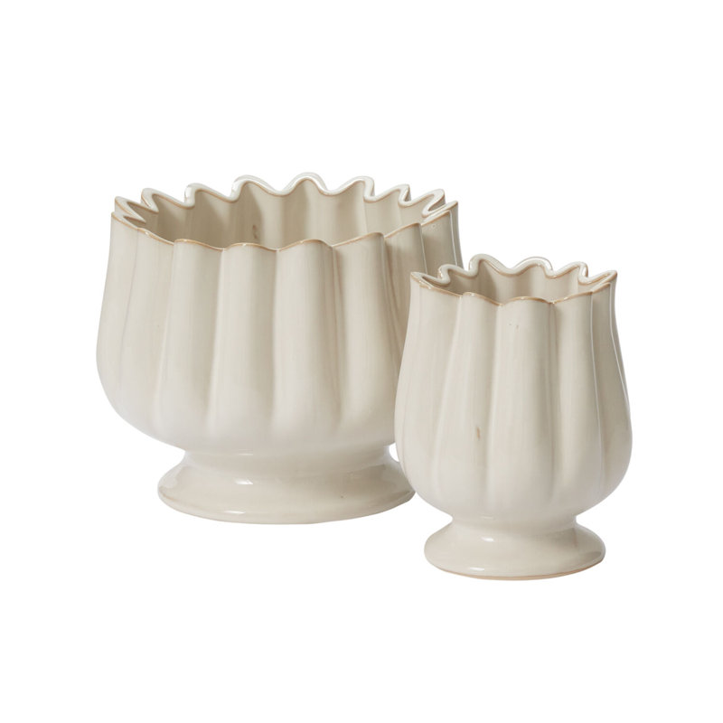 Tulipa Compote, 5.5" H x 7.25" W x 7.25" D