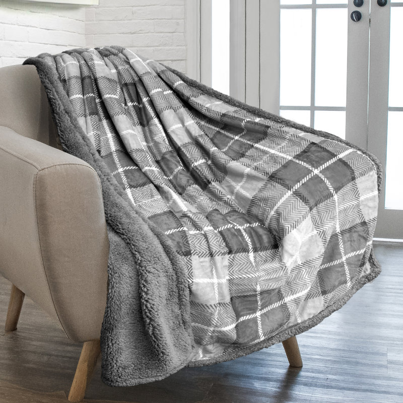 Couverture légère, moelleuse et moelleuse de qualité supérieure, 60 po x 80 po, Gris clair