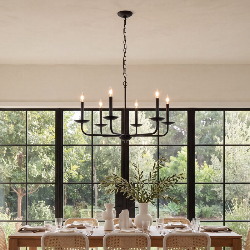 Baltray 6-Light Chandelier, Black, 18.5" H x 30" W x 30" D