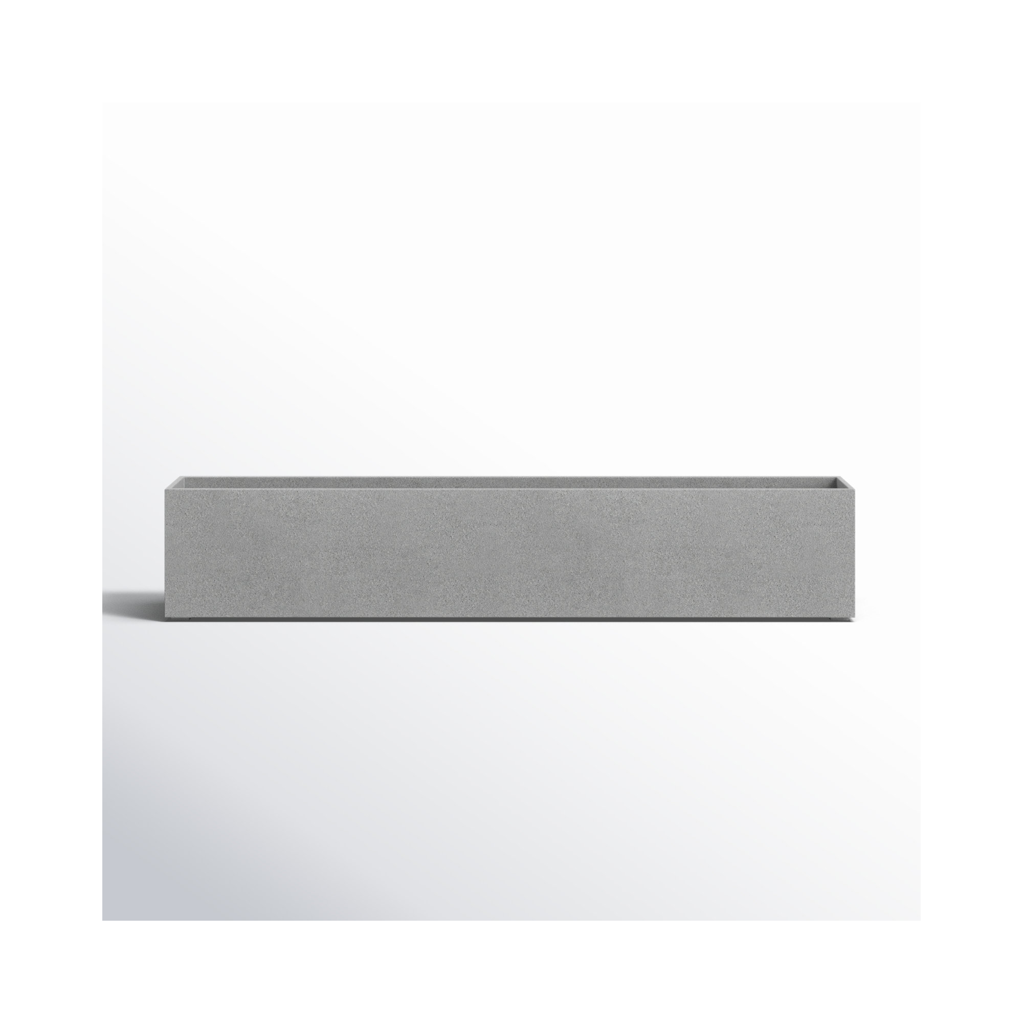 Geo Series Plastic Planter Box, 3" H x 16" W x 3.5" D, Gray, Set of 1
