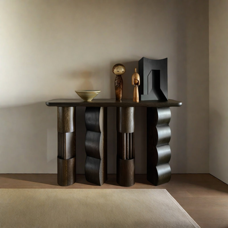 Retro Minimalist Art Console Table, 31.5" H x 47.24" W x 15.75" D