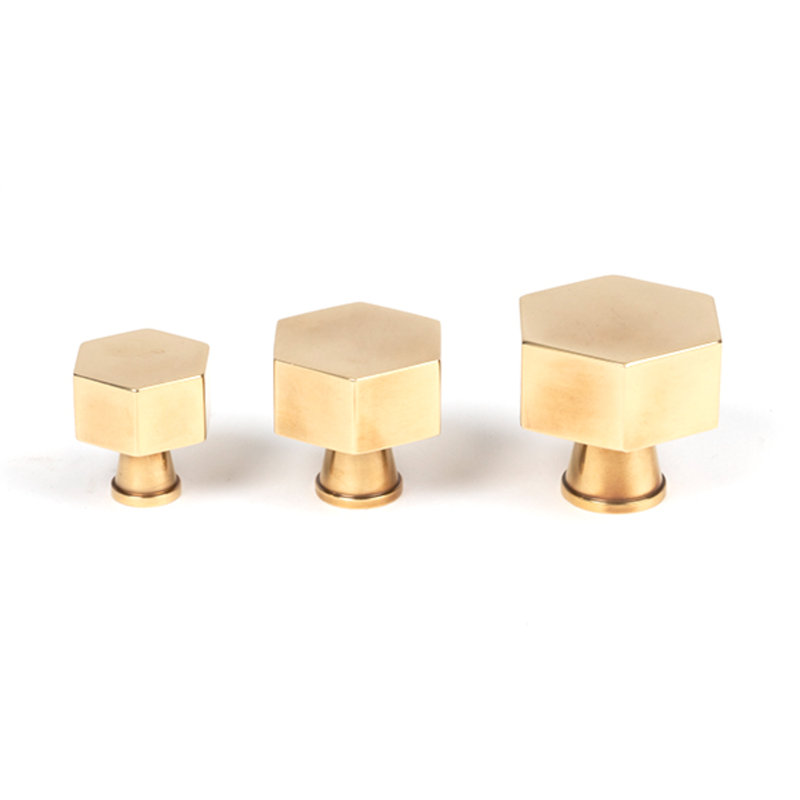 Geometric Knob, 2.5 cm, Aged Brass