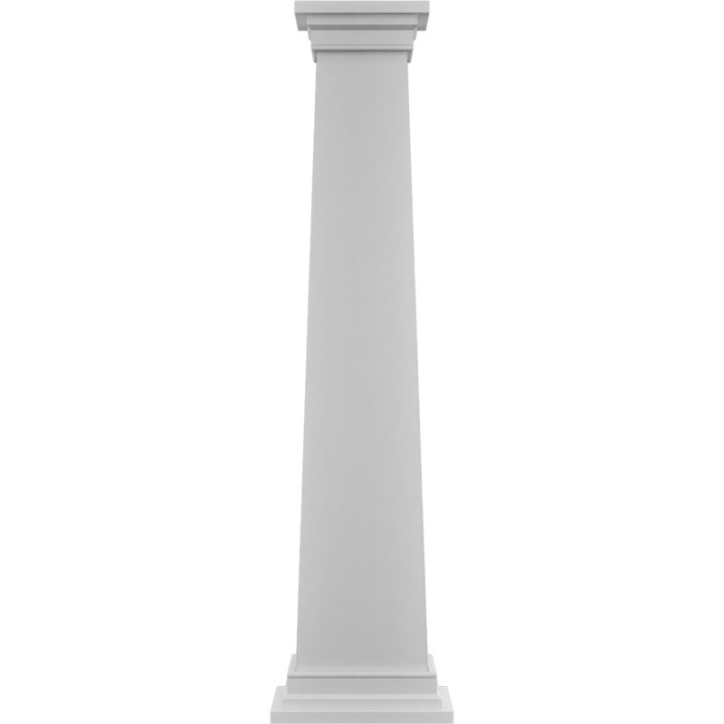 Ensemble de colonne carrée classique en PVC lisse lisse et standard Craftsman, H 96 po x l 9,63 po