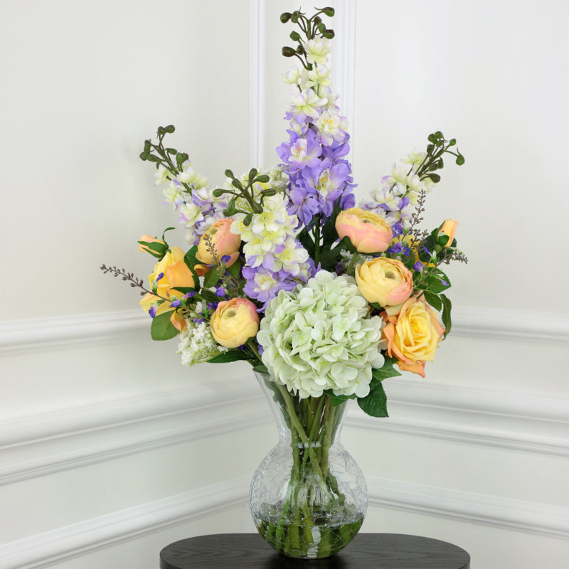 Garden Bloom in Crackle Vase - 27.5 Inches