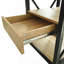Ensemble de 2 tables de bout modernes avec tiroir - Table de chevet pour chambre à coucher et salon, panneau de fibres à densité moyenne en bois naturel et plateau en verre trempé, table d'appoint de style industriel