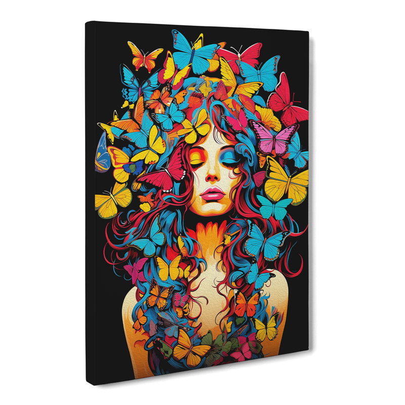Butterfly Pop Art - Wrapped Canvas, 76cm H x 50cm W x 3cm D
