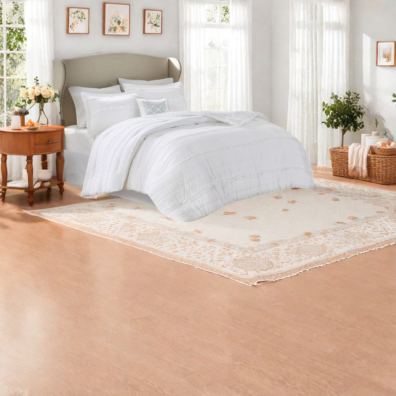 Ensemble de literie pour très grand lit californien blanc à volants chic décontracté pour la maison
