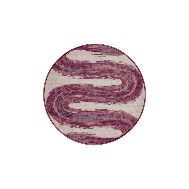 Tapis rouge soyeux et moelleux, Rond 7 pi