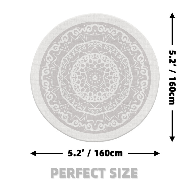 Tapis rond à envers antidérapant Rashana, Rond 5 pi 3 po