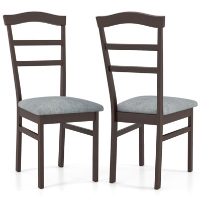 Gymax Modern Dining Chairs w/ Rubber Wood Frame Hollowed Backrest for Kitchen