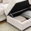 Velours côtelé blanc 82 po avec coussins en mousse à mémoire de forme et rangement mobile 82 po 4 coussins