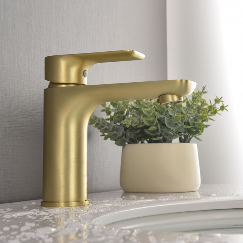 Single-handle Bathroom Faucet, Brushed Gold 