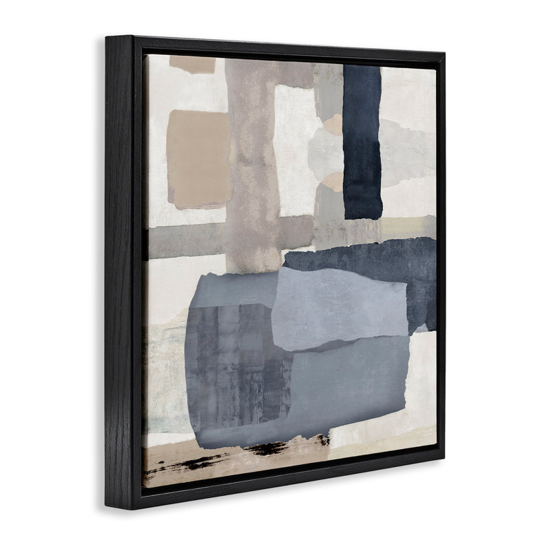 "Earthy Expressive", art par Jacob Q, Cadre flottant noir de jais, H 18 po x l 18 po