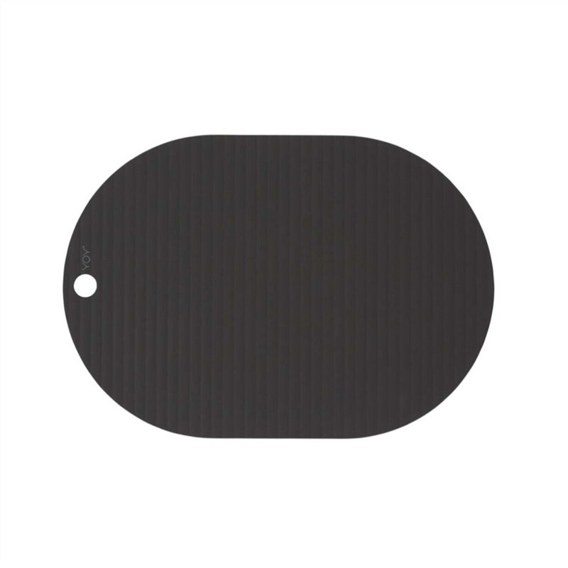 Ribbo Silicone Oval Placemats, Black