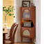 Buffet rétro, armoire triangulaire en rotin de bois massif rustique