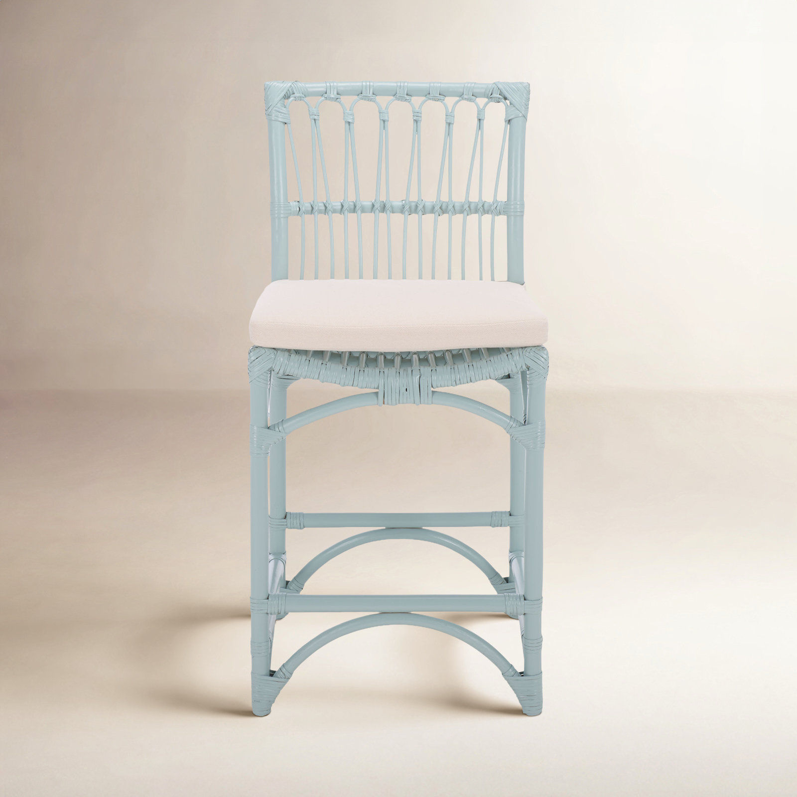 Claretta Barstool with Cushion, Light Blue