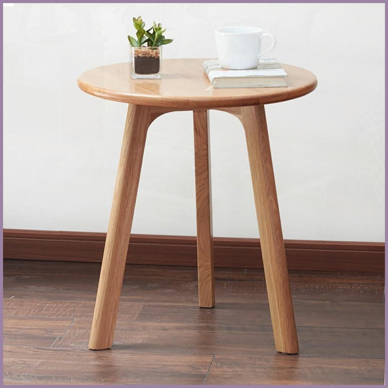 Table basse 100% chêne massif pour le salon et amp; Chambre à coucher, table d'appoint compacte, durable, compacte et peu encombrante