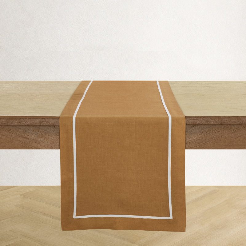 100% Pure Linen Table Runner -kensington, Brown Sugar, 72" x 14"