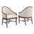 Reuben Twill Upholstered Dining Chairs With Curved Back & Rubberwood Frame