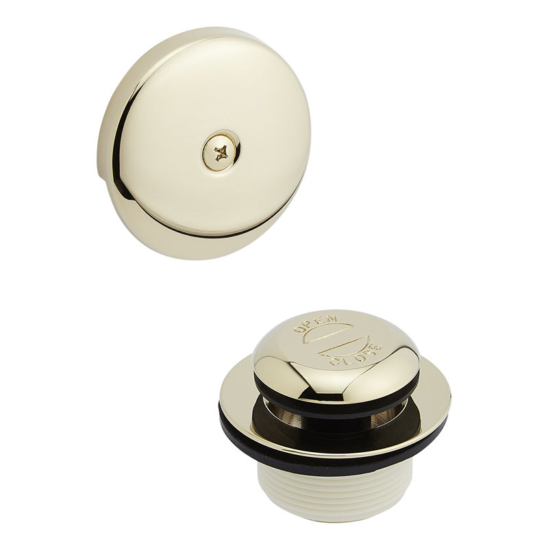 Alcove Tub Pop-Up Drain & Overflow Cover - Polished Brass, Polished Brass
