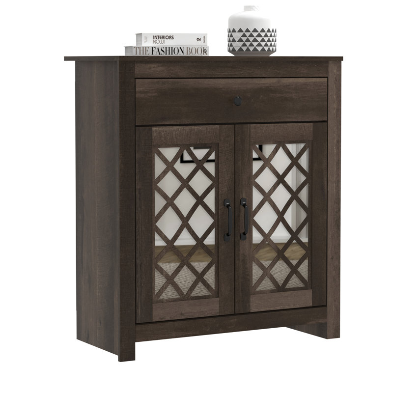 Perrault Accent Cabinet with Drawer, Dark Brown Wood