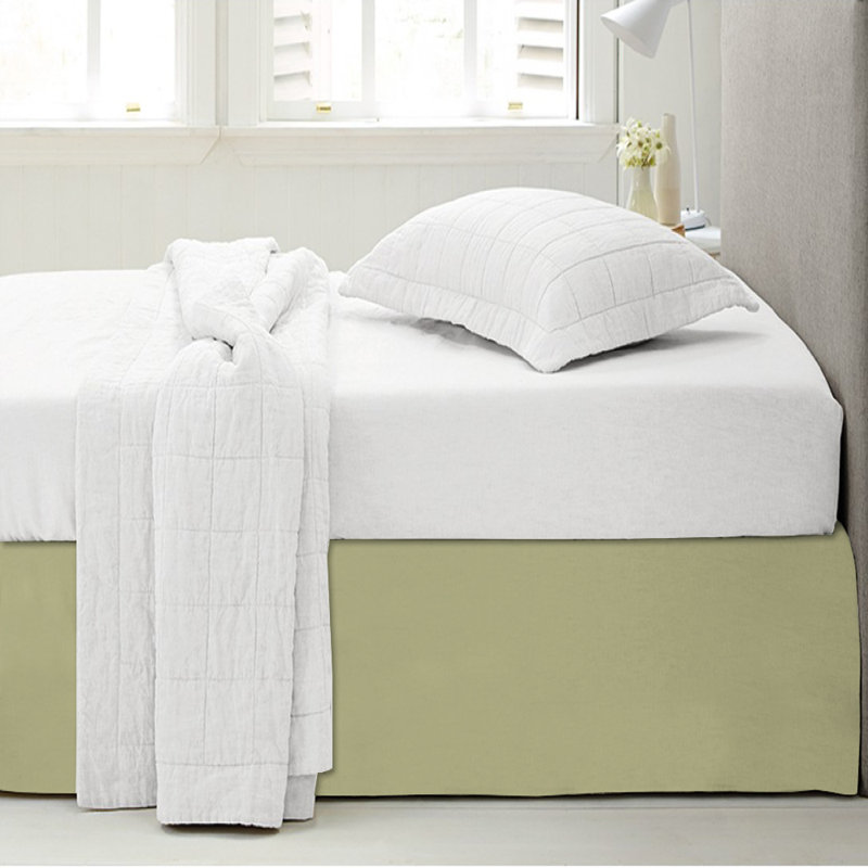 Pleated Bed Skirt, Full, Sage