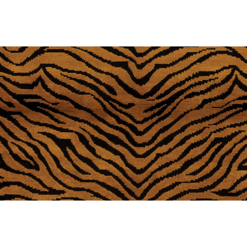 Hand Knotted Area Rug in Camel And Black