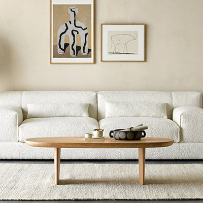 Cream wind log solid wood end table