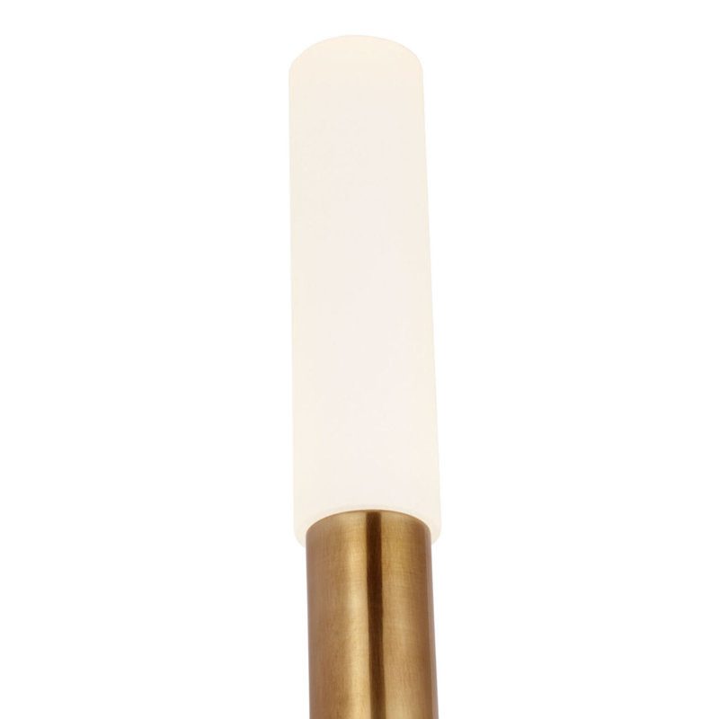 Rousseau Single Sconce with Etched Crystal, Antique-Burnished Brass