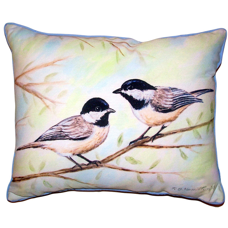  Coussin extérieur d'extérieur Chickadees, 20 po x 24 po