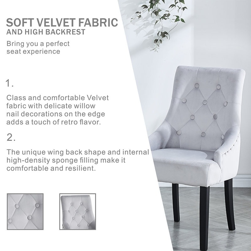 18.5cm H Upholstered Armchair, Black, Grey