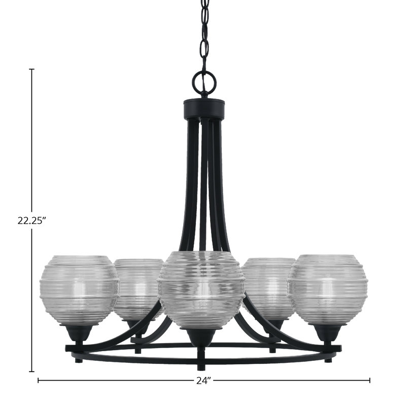 Paramount 5 Light Uplight Chandelier, White