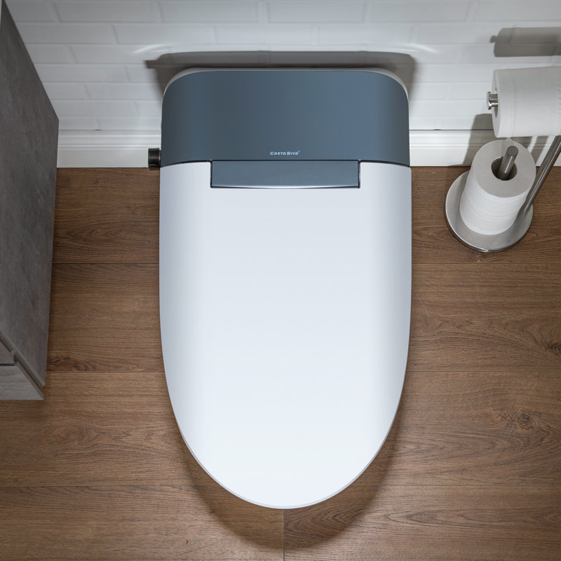 Non-Electric Bidet Toilet, MAP 1000g Powerful Flush Smart Toilet with Lady/Rear Wash, Foot-kick Flush, ADA Comfort Seat Height (Power Free)