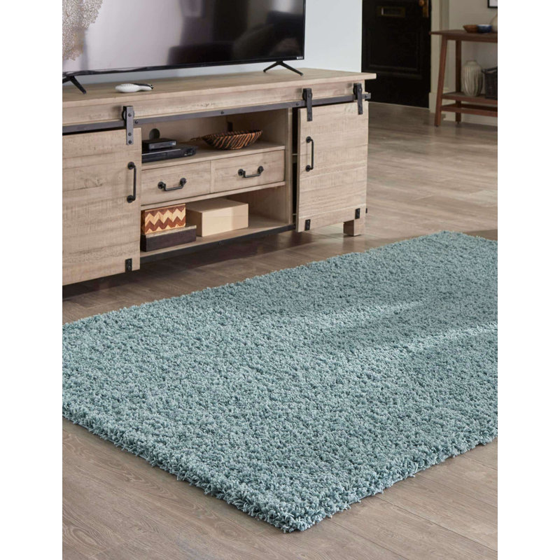 Eginhardt Shag Pure Area Rug, Runner 2'7" x 19'8", Slate Blue