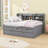Full Size Daybed with Shelves, Three Drawers and Twin Trundle-1357952901