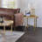 Oak And Gold End Table With Metal Base - Fits Modern Living Stable Construction Improves Space