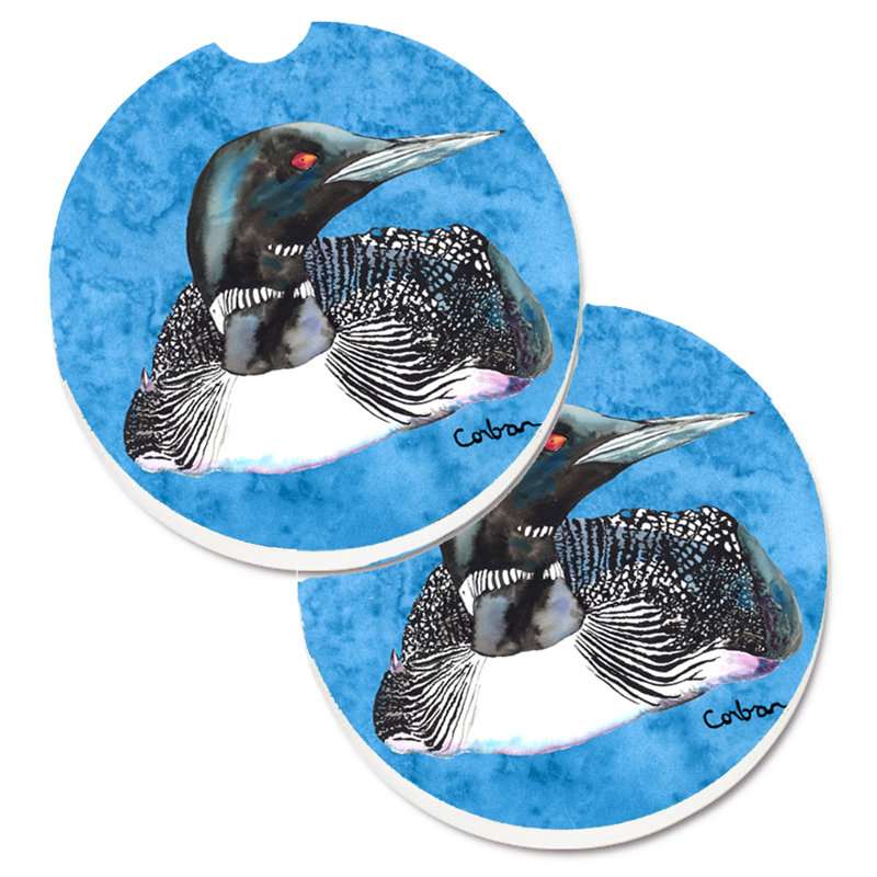 Ceramic Round 2 Piece Car Coaster Set