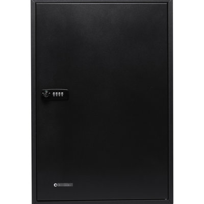 Armoire à clés noire en acier pour 300 clés - réglable, serrure à combinaison, fixation murale avec étiquettes d'identification rapide Acier, fixation, serrure