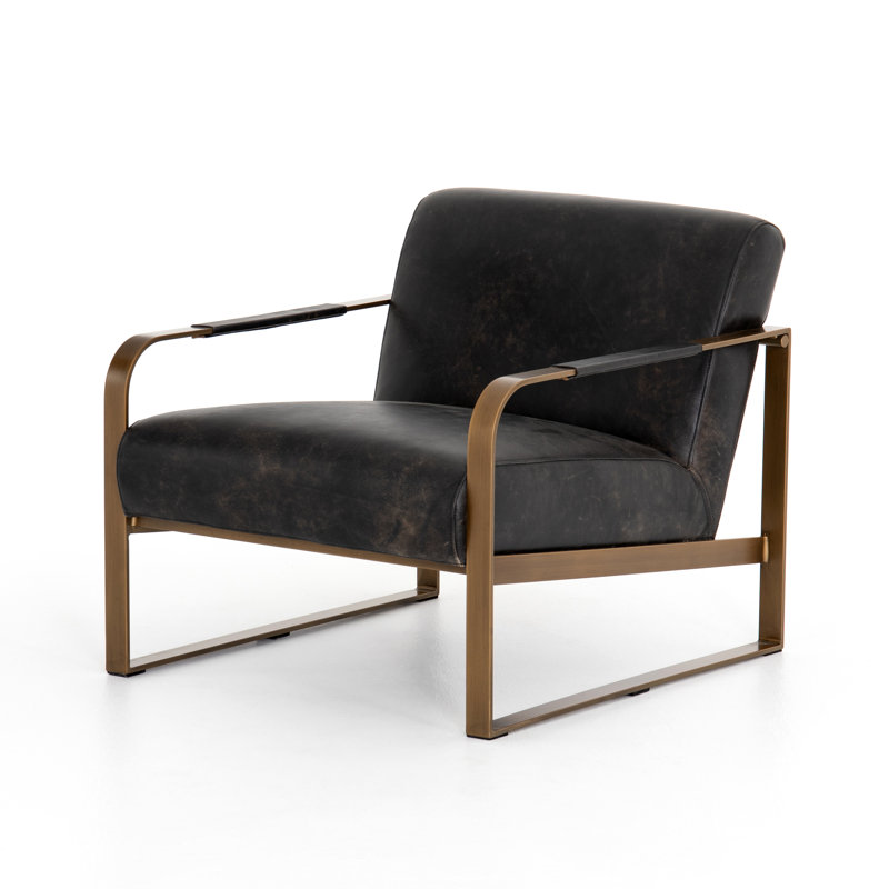 Jules Armchair, Realto Ebony Top Grain Leather