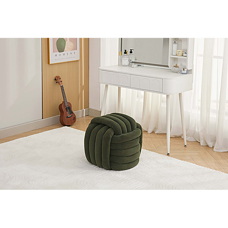 Repose-pieds en tissu Chenille, Vert