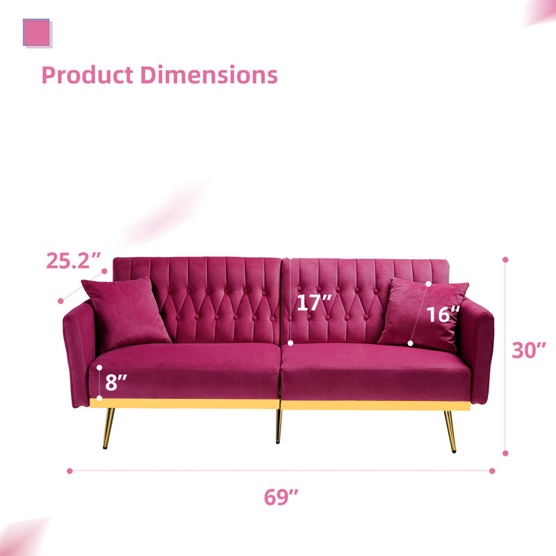 Everly Quinn Somiya 70'' Upholstered Sleeper Sofa