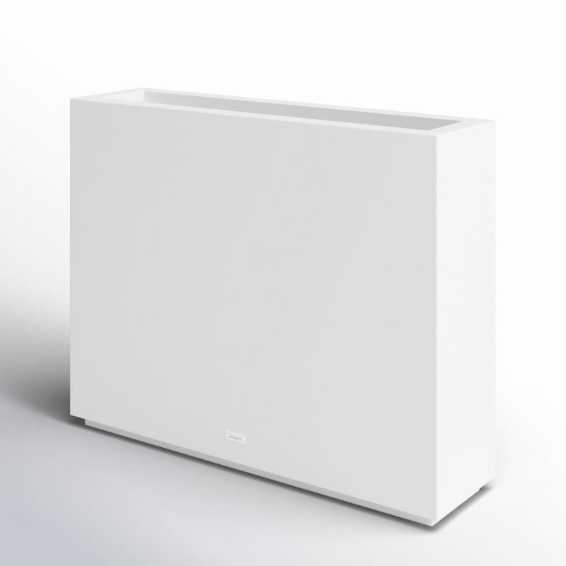 Block Series Span Planter, White, 24.25” H x 30” W x 12” D