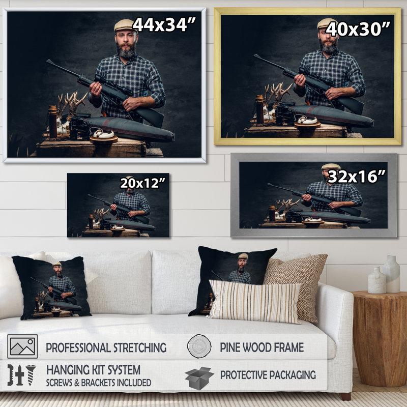 Portrait of Hunter, photographie I sur toile, H 24 po x l 32 po x P 1 po, Cadre naturel flottant
