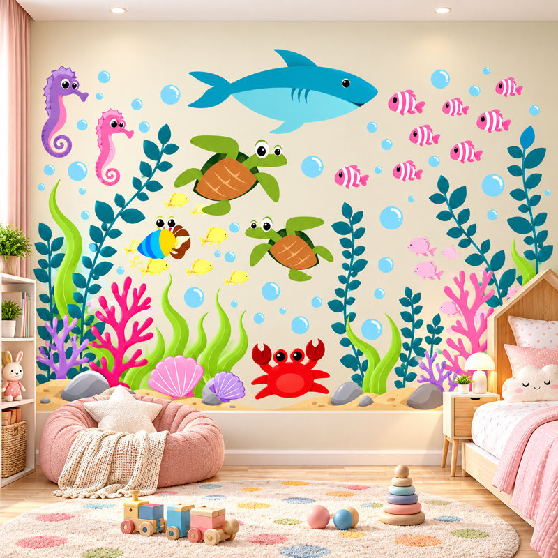 Décalcomanie murale Sous la mer et océanique, Schéma C