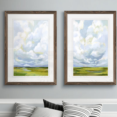 «Lucid Skies III» par Vincent Van Gogh - ensemble de 2 reproductions d'art encadrées