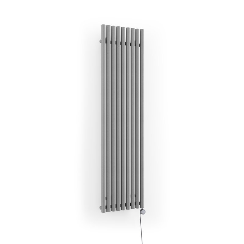 Rolo Room E Cylindrical Shaped Bars Electric Radiator, 180cm H x 48cm W, Light Grey